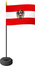 Tischflagge Österreich mit Adler