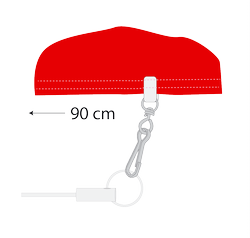 Angenähter Karabiner bei 90 cm