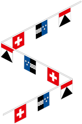 Stoff-Girlande, Schweiz-Kanton-Gemeinde