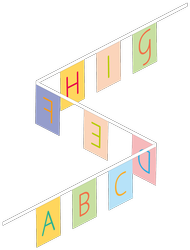 Guirlande en tissu, alphabet A-Z