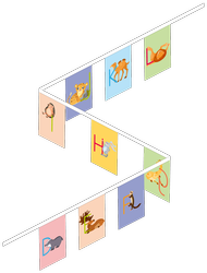 Guirlande en tissu, alphabet avec animaux