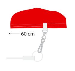 Angenähter Karabiner bei 60 cm