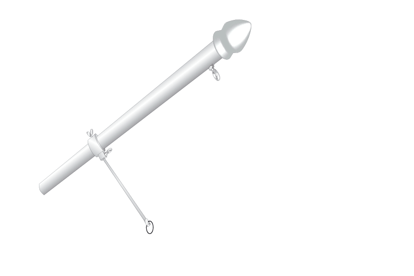  Fahnenstange mit Stabilisator für Fahnen 80 x 80 cm 