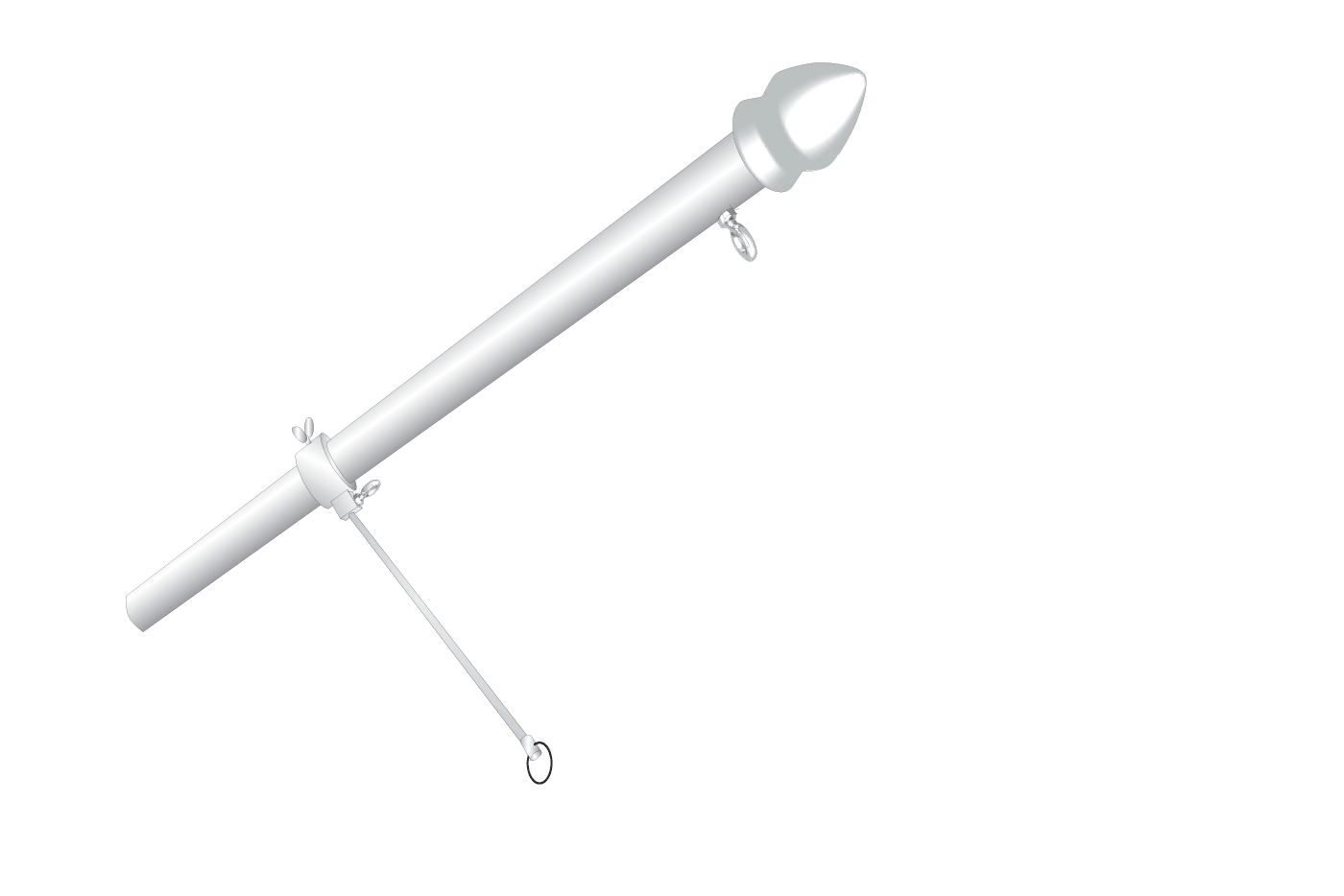  Fahnenstange mit Stabilisator für Fahnen 100 x 100 cm 