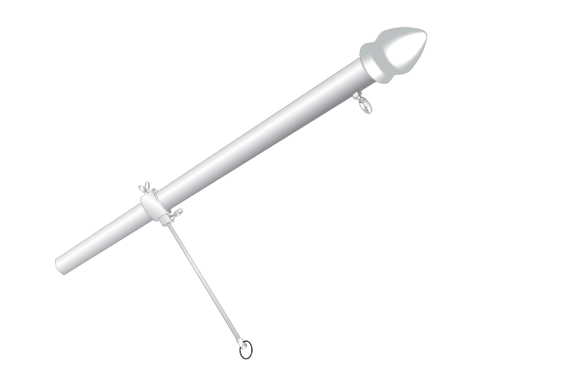  Fahnenstange mit Stabilisator für Fahnen 120 x 120 cm 