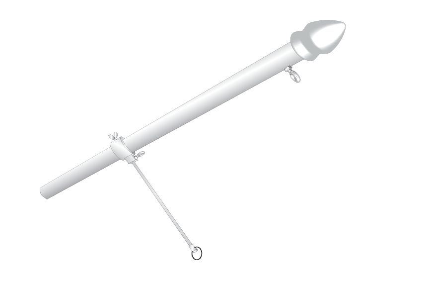  Fahnenstange mit Stabilisator für Fahnen 150 x 150 cm 