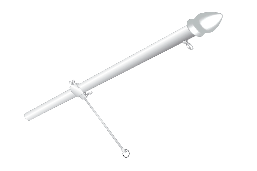  Fahnenstange mit Stabilisator für Fahnen 200 x 200 cm 