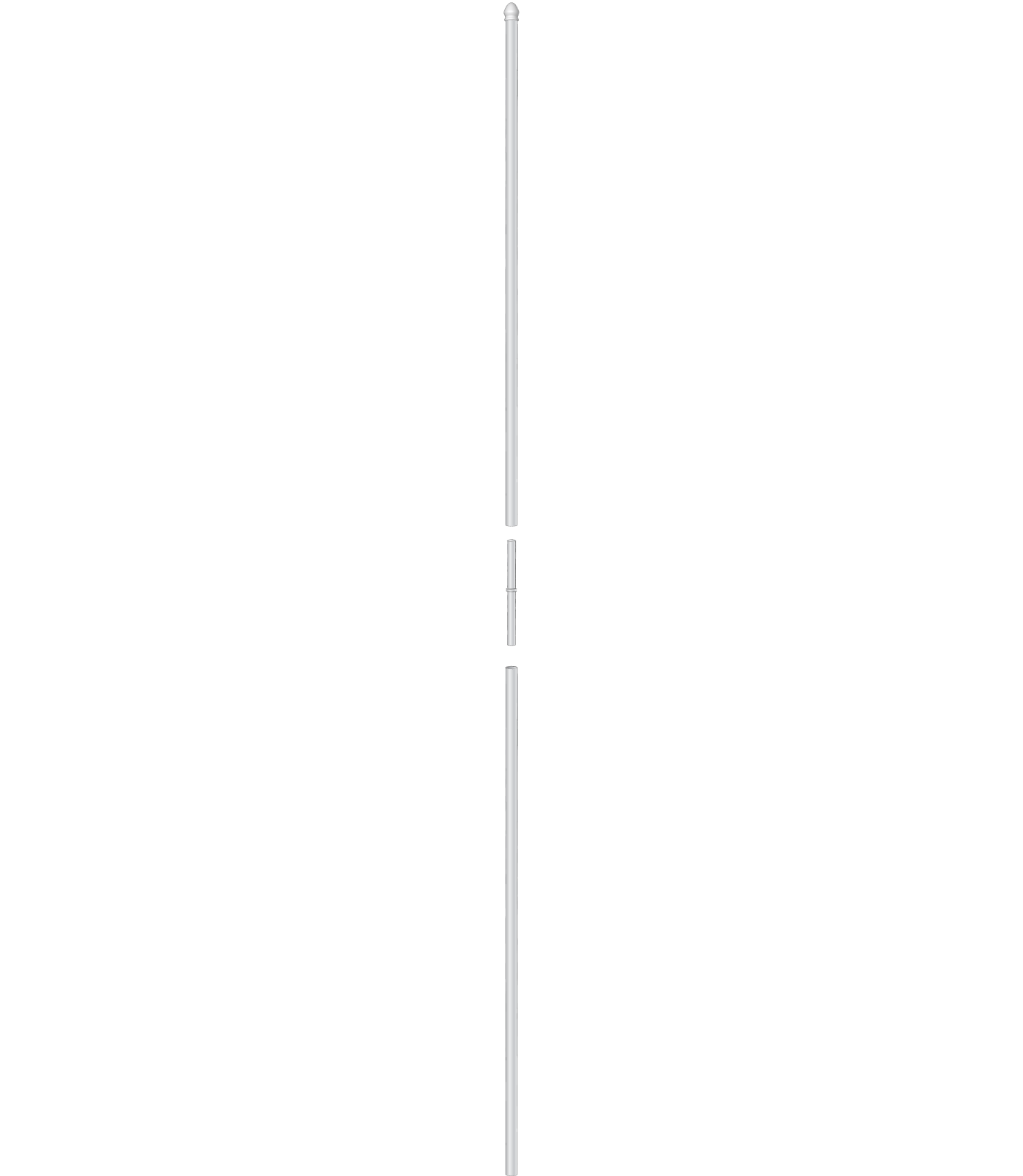  Hampe 2 x 1.25m avec pointe héraldique (ø28 mm) 