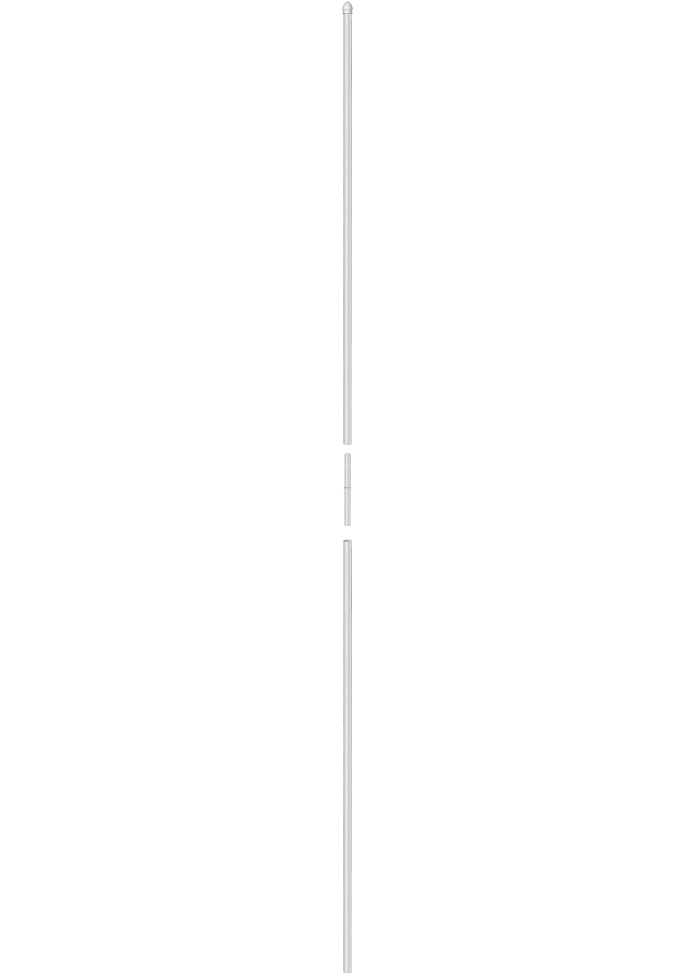  Fahnenstange 2 x 1.5 m mit Spitze (ø28 mm) 