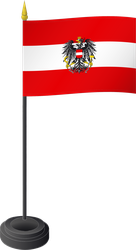 Tischflagge Österreich mit Adler