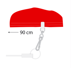 Angenähter Karabiner bei 90 cm
