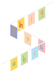 Guirlande en tissu, alphabet a-z