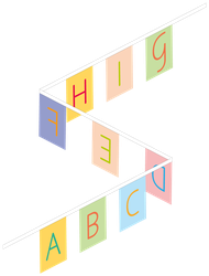 Guirlande en tissu, alphabet A-Z
