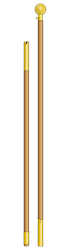 Raumständer-Holzstange PRESTIGE 2.2 m